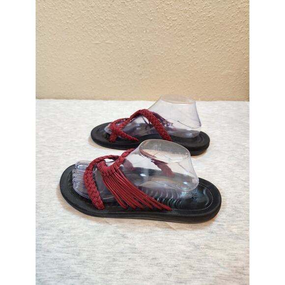 Megnya Women's Burgundy Braided Sandals‎ Size 11 - Picture 5 of 8
